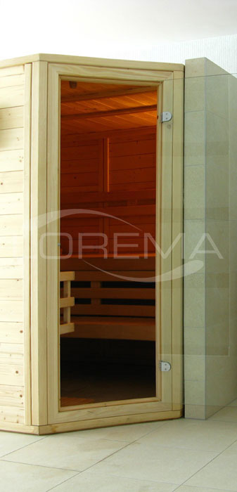 Finnish sauna S-4 view through the corner entry